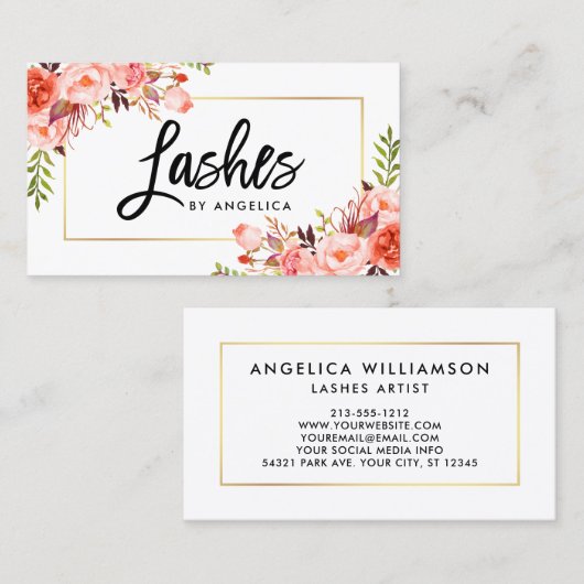 Matig penseelkoraal voor penseel visitekaartje (Voorkant / Achterkant)