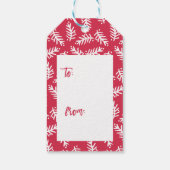 Matig penseelscript, helder kerstcadeau Label rood Cadeaulabel (Achterkant)