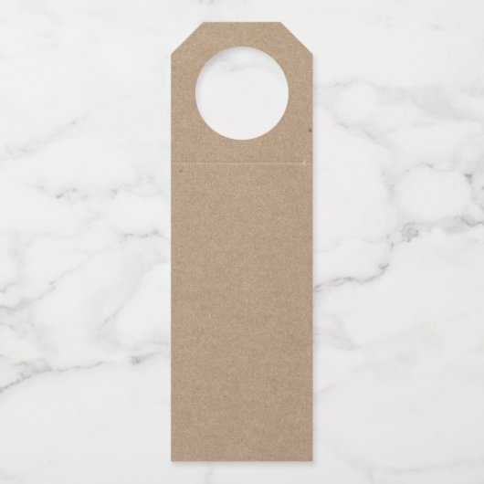 Matig penseelscript voor pretkerst Tartan Kraft Flessenhanger (Achterkant)