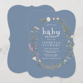 Matig Periwinkle Wildflower Cute Baby shower Kaart (Voorkant / Achterkant)