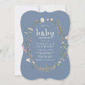 Matig Periwinkle Wildflower Cute Baby shower Kaart (Voorkant)