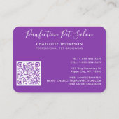 Matig Pet Sitting Dog Groomer Waterverf QR Code Visitekaartje (Achterkant)