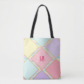 Matig plaveisel geometrisch goudmonogram van het t tote bag (Voorkant)