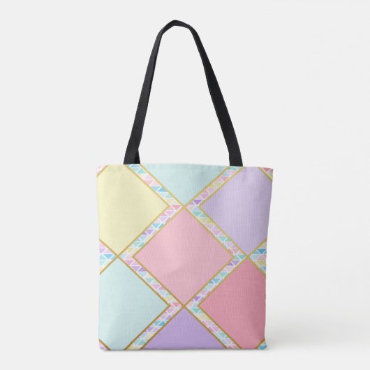 Matig plaveisel geometrisch goudmonogram van het t tote bag (Achterkant)