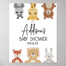 Matig poster Baby shower baby