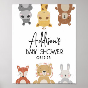 Matig poster Baby shower baby