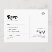 Matig Retro Lettering Menu Keuze RSVP-Briefkaart (Achterkant)