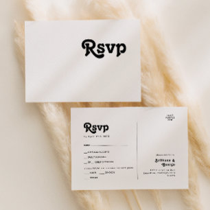 Matig Retro Lettering Menu Keuze RSVP-Briefkaart