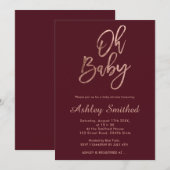 Matig rode herfst chic Oh baby shower Kaart (Voorkant / Achterkant)