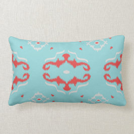 Matig rode rode turquoise ikat pillow kussen