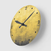 Matig roestgeel, grijs, abstract ronde klok (Hoek)