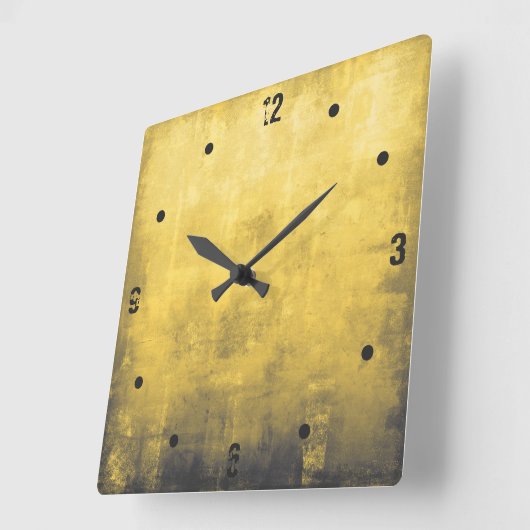 Matig roestgeel, grijs, abstract vierkante klok (Hoek)