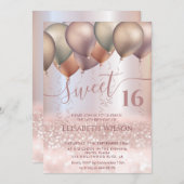 Matig Romantisch Roos goudballon Kaart (Voorkant / Achterkant)