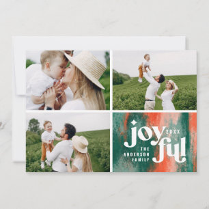 Matig rood, abstract geschilderd kerstfeest feestdagenkaart