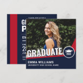 Matig Rood Blauw | Foto Afstuderen Afstuderen Kaart (Voorkant / Achterkant)