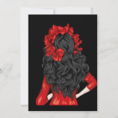 Matig Rood en Goud Quinceanera Birthday Kaart (Achterkant)