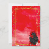 Matig Rood en Goud Quinceanera Birthday Kaart (Achterkant)