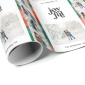 Matig rood en groen geverfd multi-fotokerstfeest cadeaupapier (Rol Hoek)