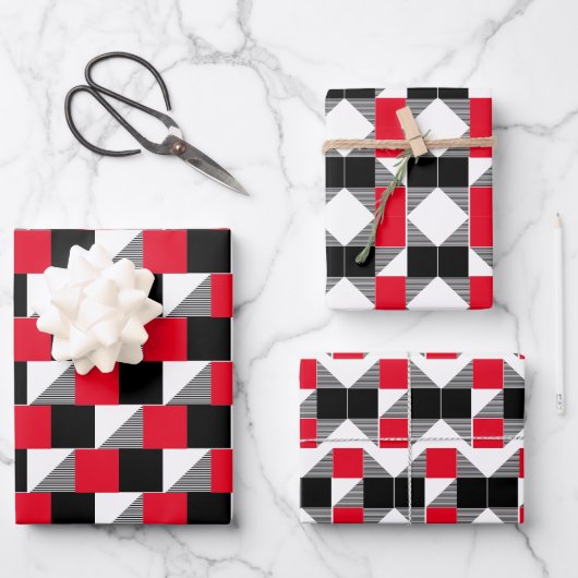 Matig rood en zwart buffelesthetisch inpakpapier vel (Voorkant)