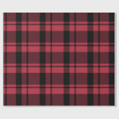 Matig Rood en Zwart Tartan Cadeaupapier (Vlak)