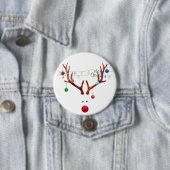 Matig rood geknoeid rendierlijk licht ronde button 7,6 cm (In situ)