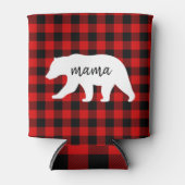 Matig rood geplakt met wit Beer Blikjeskoeler (Voorkant)