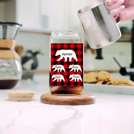 Matig rood geplakt met wit Beer Blikvorm Glas