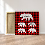 Matig rood geplakt met wit Beer Canvas Afdruk<br><div class="desc">Modern Red Pset and White Mama Beer Gift. Beste persoonlijke cadeautjes voor Moederdag,  Kerstmis,  Vrouwendag of Mam Birthday. Verrassend mam met een cadeau dat net zo geweldig is als zij.</div>