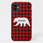 Matig rood geplakt met wit Beer Case-Mate iPhone Case (Achterkant)