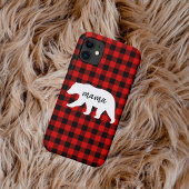 Matig rood geplakt met wit Beer Case-Mate iPhone Case
