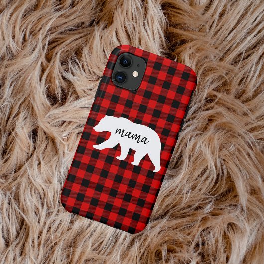 Matig rood geplakt met wit Beer Case-Mate iPhone Case