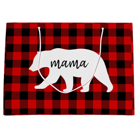 Matig rood geplakt met wit Beer Groot Cadeauzakje (Voorkant)