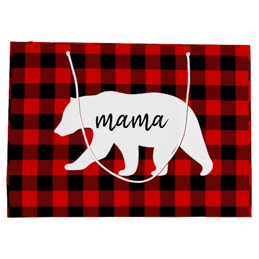 Matig rood geplakt met wit Beer Groot Cadeauzakje (Achterkant)