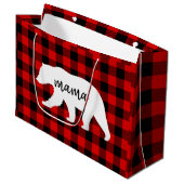 Matig rood geplakt met wit Beer Groot Cadeauzakje (Voorkant Gekanteld)