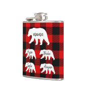 Matig rood geplakt met wit Beer Heupfles (Links)