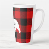 Matig rood geplakt met wit Beer Latte Mok (Rechts)