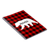 Matig rood geplakt met wit Beer Notitieboek (Rechterzijde)