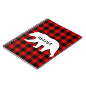 Matig rood geplakt met wit Beer Notitieboek (Linkerzijde)