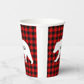 Matig rood geplakt met wit Beer Papieren Bekers (Rechts)