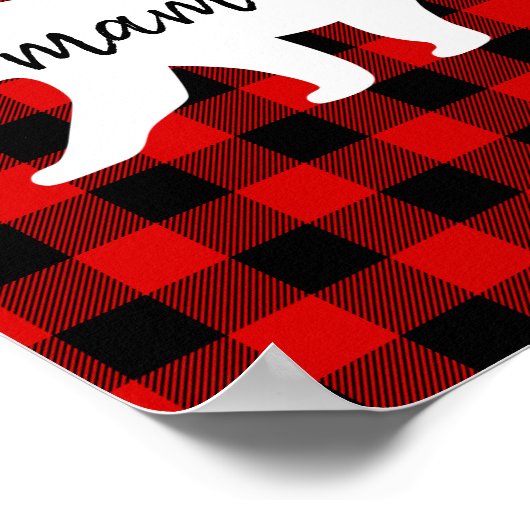 Matig rood geplakt met wit Beer Poster (Hoek)