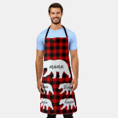 Matig rood geplakt met wit Beer Schort (Gedragen)