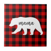 Matig rood geplakt met wit Beer Tegeltje (Voorkant)