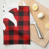 Matig rood geplakt met wit Beer Theedoek (Quarter Fold)