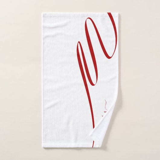 Matig rood gestreept wit elegant bad handdoek (Handdoek)