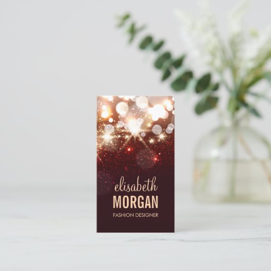 Matig Rood Glitter Sparkle Bold Visitekaartje (Staand voorkant)