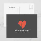 Matig rood graffiti gebeid Afbeelding van het hart Briefkaart (Voorkant / Achterkant)