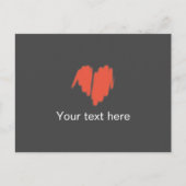 Matig rood graffiti gebeid Afbeelding van het hart Briefkaart (Voorkant)