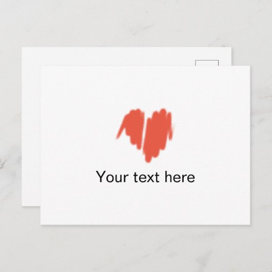 Matig rood graffiti gebeid Afbeelding van het hart Briefkaart (Voorkant / Achterkant)