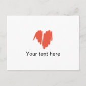 Matig rood graffiti gebeid Afbeelding van het hart Briefkaart (Voorkant)