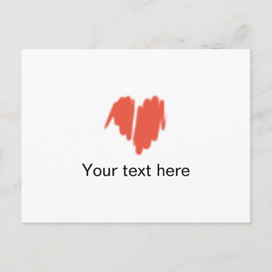 Matig rood graffiti gebeid Afbeelding van het hart Briefkaart (Voorkant)